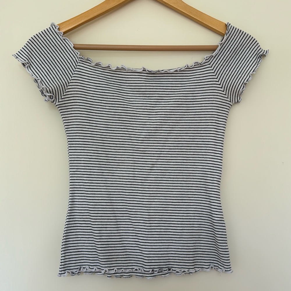 Striped Off the Shoulder Hollister Top